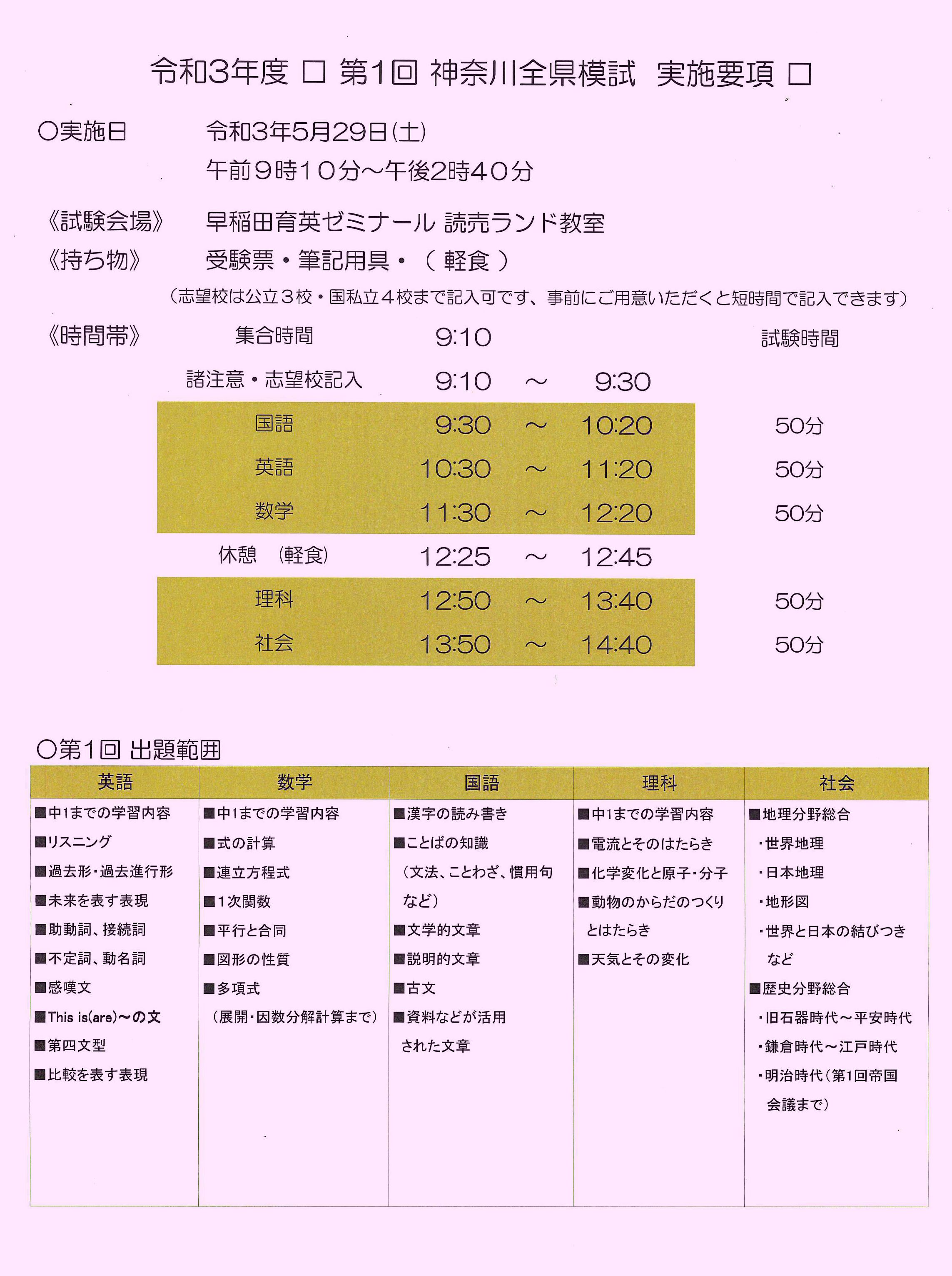 お知らせ・ご案内 多摩区・麻生区の塾｜個別指導なら学習塾”早稲育の